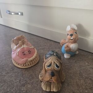 Pendelfin Pooch, Poppet, And Chipper Figurines Set Of Three.